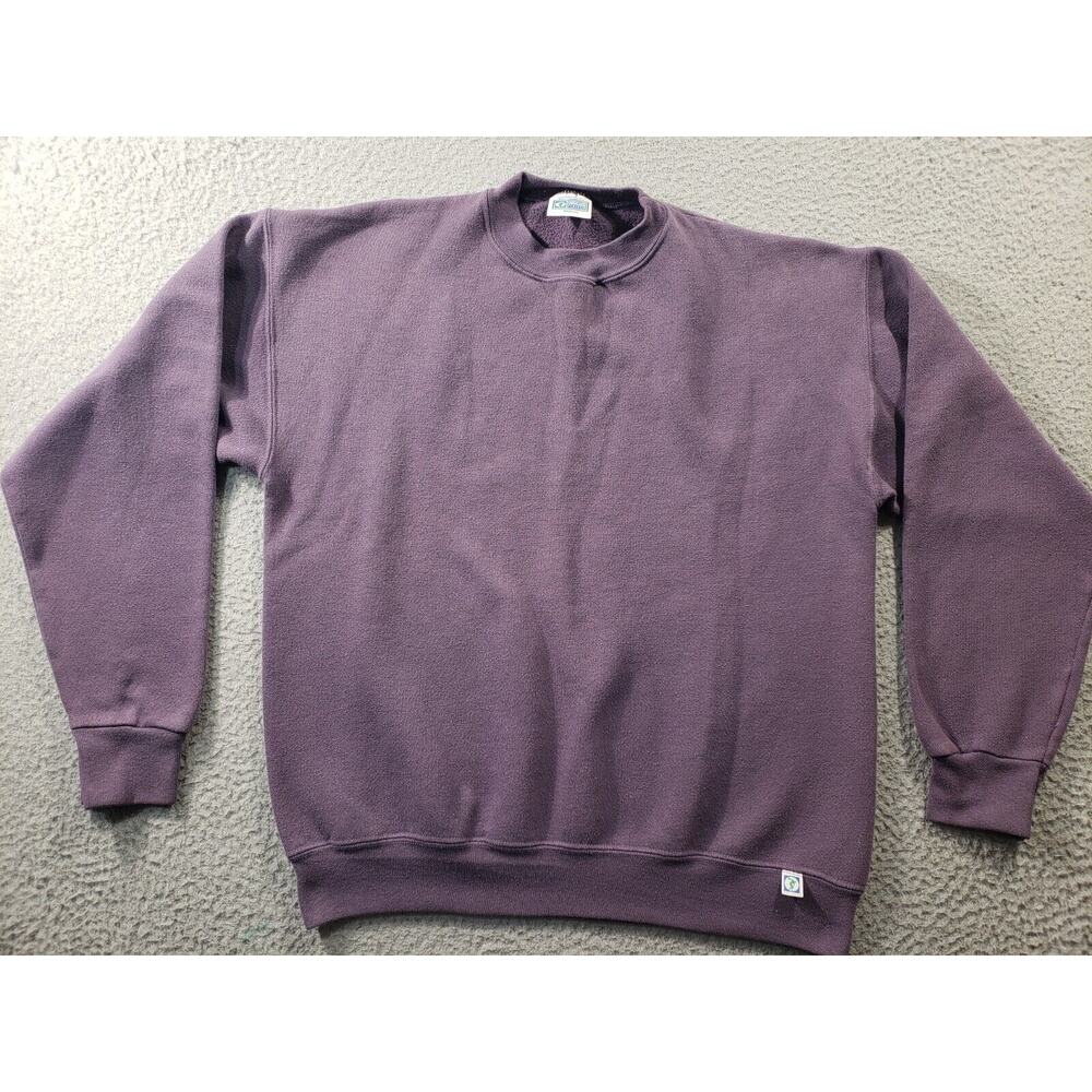 Vintage Discus Athletic Sweatshirt Mens Medium Purple Fleece Stretch Made In USA
